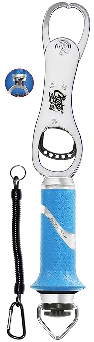 CUDA 11.5" Grip & Scale | Durable For Saltwater and Freshwater Use Up to 50 LBS Fish Scales with Non-Slip Scale Pattern Grip & Stainless Steel Jaws | Lanyard Included