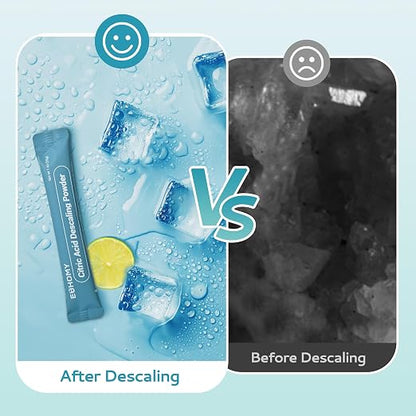 EUHOMY Ice Maker Cleaner & Descaler | 12 Use & Individually Packed for Each Use | Ice Machine Cleaner with Organic Citric Acid Descaling Powder Compatible with All Brands