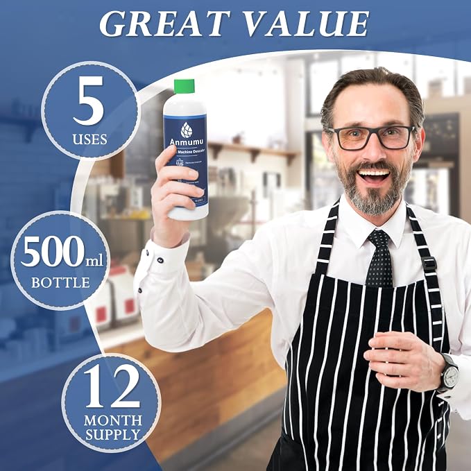 Anmumu Delonghi* Descaler EcoDecalk Cleaner for All Delonghi* Machines|delonghi* Descaling Solution 5 Uses(500 ML Pack)
