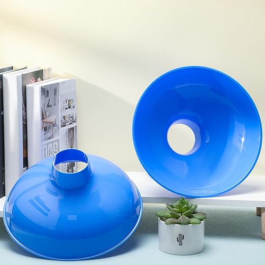 Vesici 2 Pack Extra Large Wide Mouth Funnel 2.5" x 10" Multi Purpose Filling Funnel Plastic Reusable for Water Softener Resin Tanks Carbon Media Jar Filling Use (Blue)