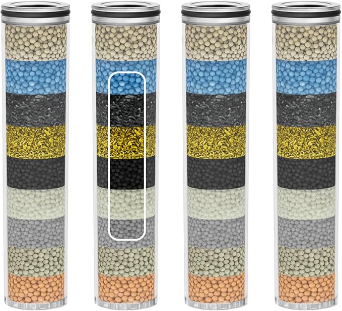 4-Pack Replacement Shower Filter Cartridge Compatible with SunCleanse Handheld Shower Head,Multi-Stage Water Softener Filter for Hard Water Reduce Chlorine and Harmful Substances