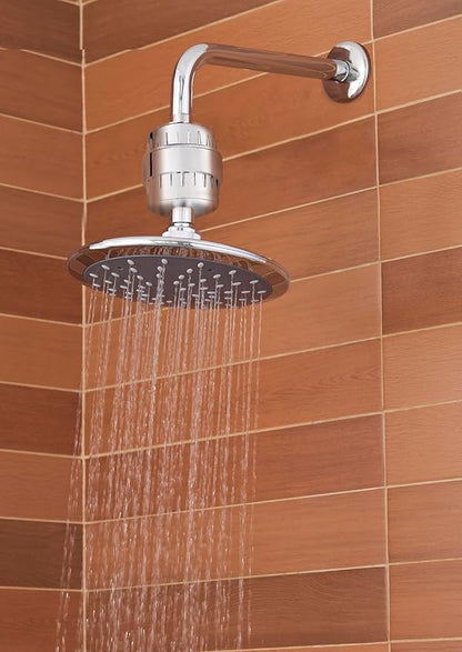 G-Promise 16 Stage Shower Filter For Hard Water, Reduces Chlorine and Fluoride, Improves Dry Skin, Universal With G1/2" Threads Design, Comes With a Replacement Cartridge (Chrome)