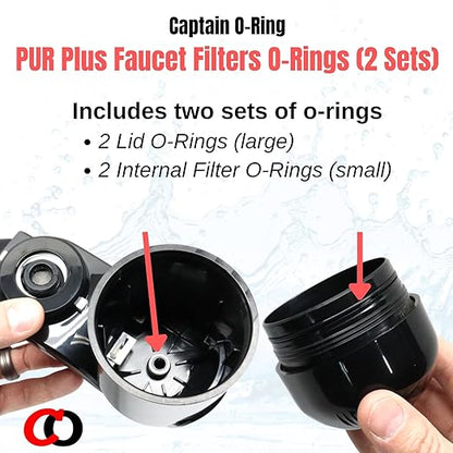 Captain O-Ring – Replacement O-Rings for PUR Plus Sink Faucet Filters (2 Sets)