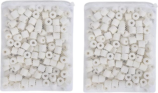 ALEGI Aquarium Premier Bulk Bio Ceramic Rings Filter Media for Fresh Water, Sea Water Fish Tank Canister Filter,Koi Fish Pond Reef Filter (2 lbs)