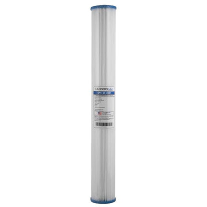Hydronix SPC-25-2001 Universal Whole House Sediment Pleated Water Filter, Washable and Reusable, 2.5" x 20" - 1 Micron