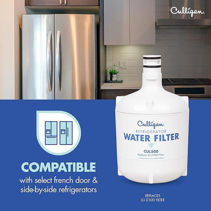Culligan CUL500 Refrigerator Water Filter Replacement for LG Water Filter (LT500P) Replace Every 6 Months Pack of 1