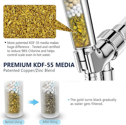 Shower Filter Replacement, Hard Water Softener, Upgraded KDF Filter Water Purifier Filter to Remove Chlorine, Heavy Metals & Sediments Impurities