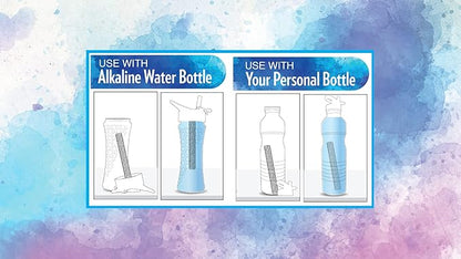 New Wave Enviro Alkaline Water Bottle with Stainless Steel Wand, 22oz. Capacity, BPA Free Bottle, Blue