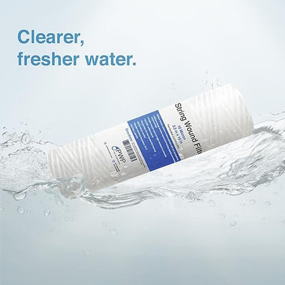 String Wound Sediment Water Filter Cartridge Standard 2.5x10" 10 Micron 25 Pack