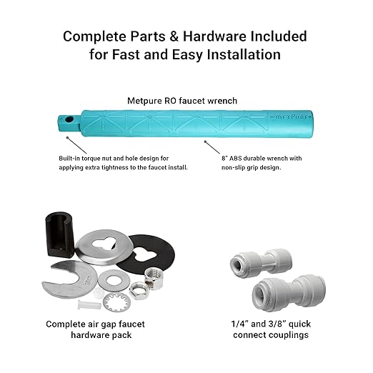 Metpure Airgap RO Faucet With 3-Connection Ports. NSF Certified Reverse Osmosis Drinking Water Filtration System Water Dispenser (Brushed Nickel) With Pre-inserted Tubing and Install Tool. Vase Style.
