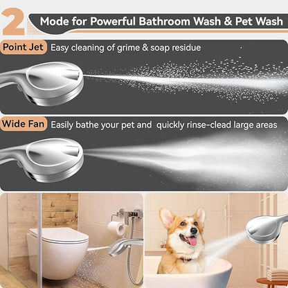 Shower Head, 15 Stage Filtered Shower Head for Hard Water, 10 Modes High Pressure Handheld Shower Head with 60" Hose and Bracket, Remove Chlorine and Harmful Substance