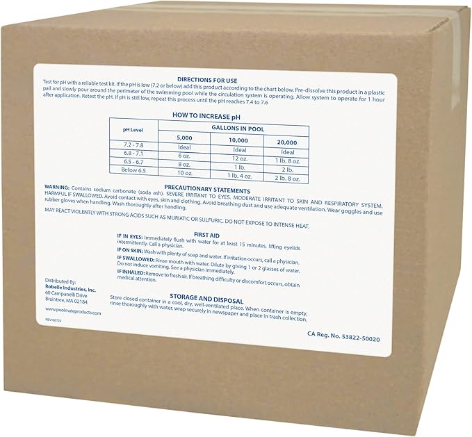 Pool Mate 20-Pounds Premium pH Up for Pools, 100% Sodium Carbonate
