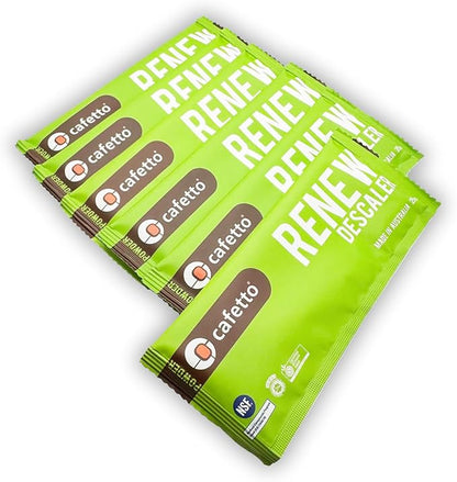 verybarista Renew Descaler (6 x 25g sachets). Designed for espresso machines, boilers and coffee brewers. Safe to use on aluminium, brass and stainless steel
