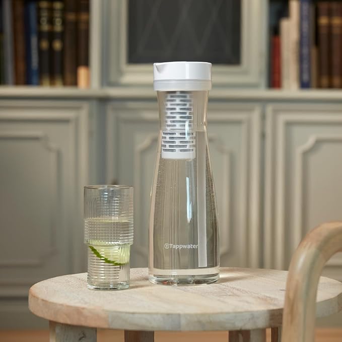Tappwater PitcherPro with SMR (4-Refill) – 1.45L Glass Water Pitcher, Instant Filtration with Added Essential Minerals, Removes Limescale & 80+ Substances, Elegant Design