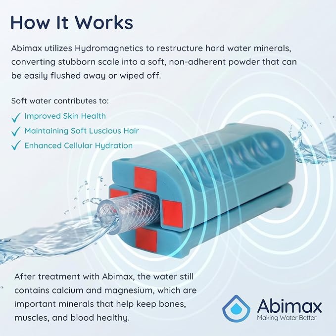 Magnostream Magnetic Water Descaler – Whole House Limescale Remover for Pipes, Appliances & Showers (Pack of 3) – Salt-Free Water Softener Alternative & Hard Water Conditioner – Eco-Friendly Unit