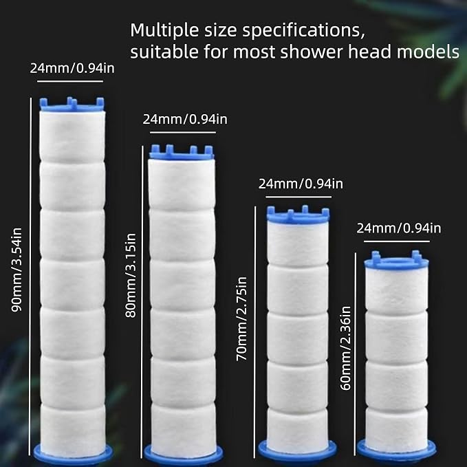 Shower head Filters 10 Pcs, Ion Shower Drops Head Filter, PP Cotton Filtered Shower Handheld, Filter Element Multiple Specifications, Suitable for Different Models of Shower Heads (White, 7cm/2.75in)