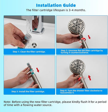 Hibbent 2 Pack Replacement Shower Filters Fit Hibbent 10-spray Handheld Shower Head, 20 Stage Showerhead Filter for Hard Water, High Output Shower Filter