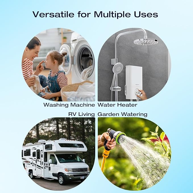 H&G Lifestyles Water Filter for Washing Machine,Water Softener Anti-Scale Water Filtration,with 3/4" GHT Garden Hose Filter, Prevent Scale Build-up,for Water Heater Swamp Cooler,1PACK
