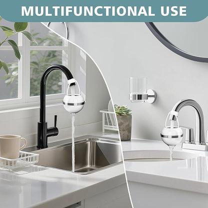 Bath Filter for Tub - Bathtub Water Filter for Softer Skin & Hair, 8 Stages Hotel Grade Filtration Bath Water Filter,2,500 Gal of Filtration, BPA Free, Easy to Install（White）