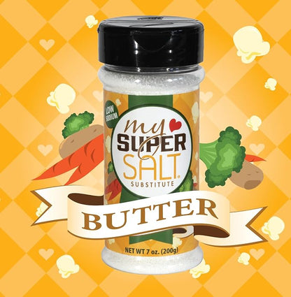 My SUPER SALT Butter - Functional Butter-Flavored Salt Alternative - 85% Less Sodium - Comfort Food Flavor with Smart Nutrition - 7 oz