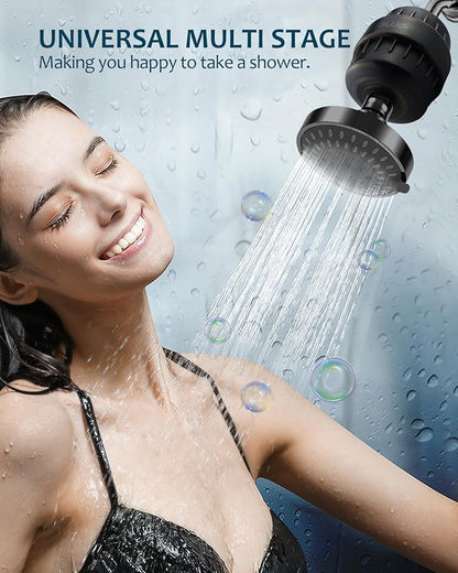 Shower Filter,Hard Water filter Shower Head Filter 15 Stage Cartridge Remove Chlorine Heavy Metals and Other Sediments,Vitamin C Water Softener Reduces Dry Itchy Skin,Dandruff BWDM(Oil-Rubbed Bronze)