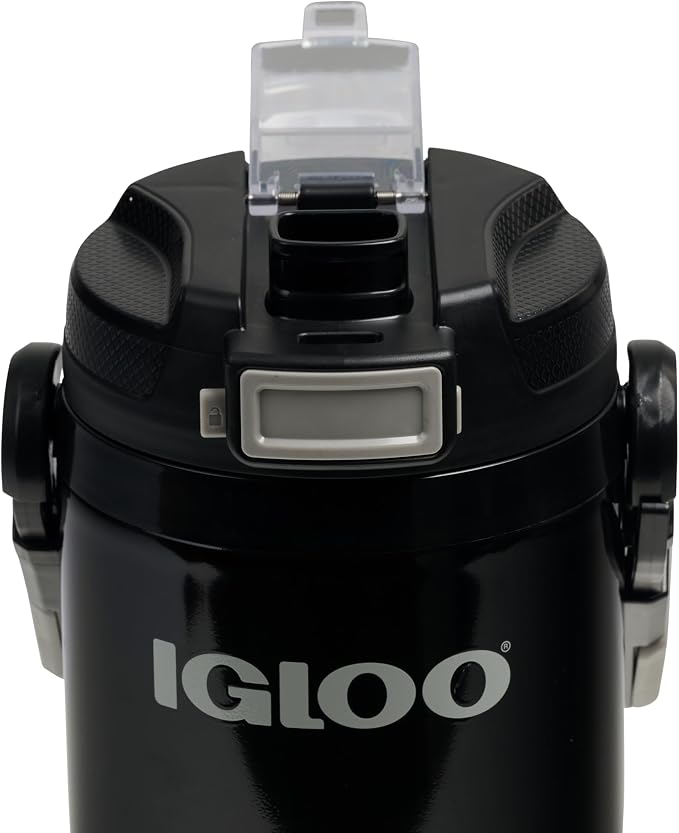 Igloo Rival Fusion 54 Oz Stainless Steel Sport Bottle | Insulated Water Jug | Black