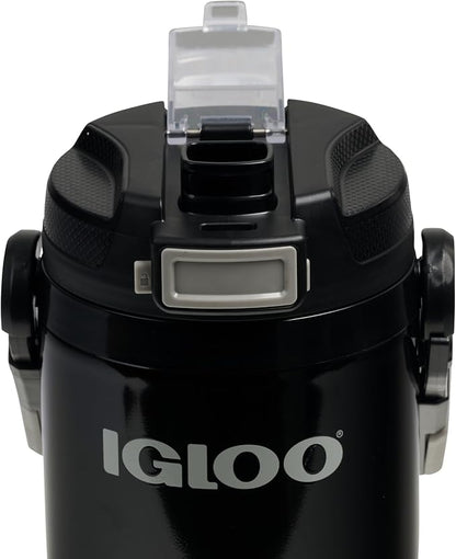 Igloo Rival Fusion 54 Oz Stainless Steel Sport Bottle | Insulated Water Jug | Black