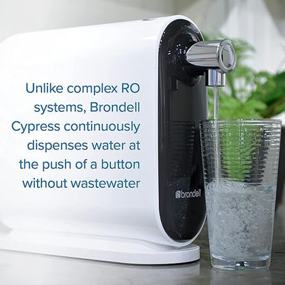Brondell H630 Cypress Countertop Water Filter System for Kitchen Sinks, Three-Stage Filtration System and Dispenser Attaches to Faucet, White