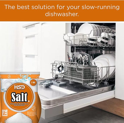 1kg Dishwasher Salt, Powerful Cleaning Dishwasher Salt, softener salt, Best For Laundry Kitchen Dish Washing, Compatible to All Water Softner Machine, Premium Food Grade 100% Genuine British Salt (10)