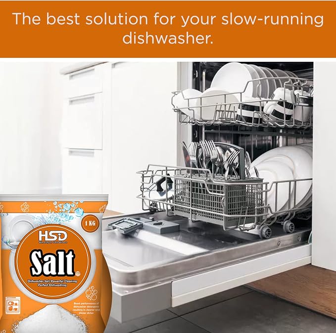 1kg Dishwasher Salt, Powerful Cleaning Dishwasher Salt, softener salt, Best For Laundry Kitchen Dish Washing, Compatible to All Water Softner Machines, Premium Food Grade 100% Genuine British Salt (5)