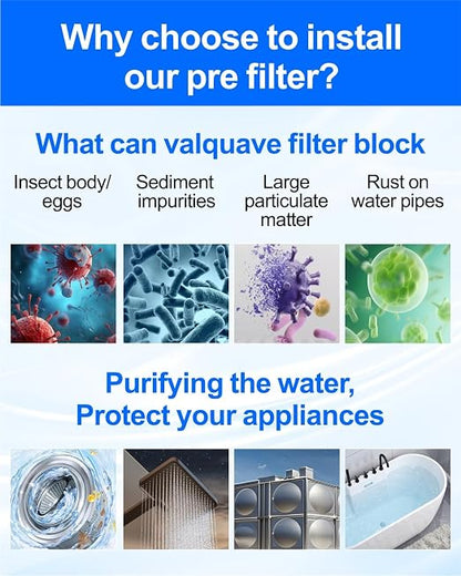 Whole House Water Filter, 1/2 Inch 40 Micron Spin Down Sediment Prefilter System, 3/4" MNPT,BPA-Free Heavy Duty Brass