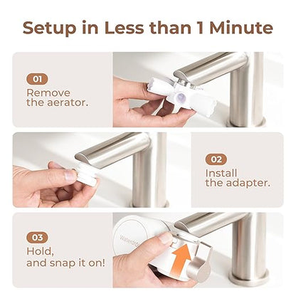 Waterdrop BFT1 Skincare Bathroom Sink Filter, Water Filter for Sink Faucet, 0.000001 mm, Reduces 99.9% Chlorine, Skin Redness & Scale Control, Water Softner, NSF Certified (1 Filter Included)