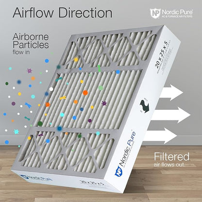 Nordic Pure 20x25x5 Honeywell/Lennox Replacement MERV 15 Air Filter 1 Pack | Actual Size: 19 7/8 x 24 7/8 x 4 3/8 Made in USA, Pro Strength HVAC Filtration, Fine Particles, Dust, Pollen & Pet Dander