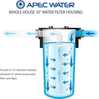 APEC Water Systems HBB-10 4.5" x 10" inch BB Whole Water Filter Housing 1 inch Inlet/Outlet