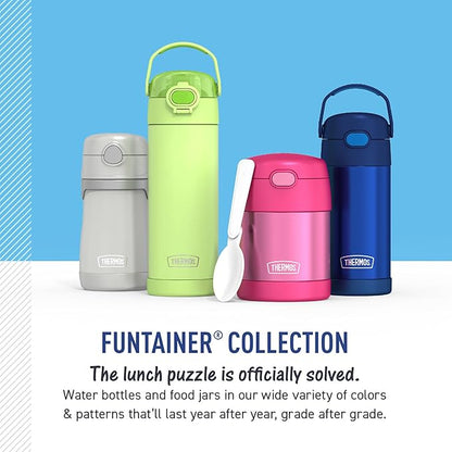 THERMOS FUNTAINER Water Bottle with Straw - 12 Ounce - Kids Stainless Steel Vacuum Insulated Water Bottle with Lid, Paw Patrol Blue