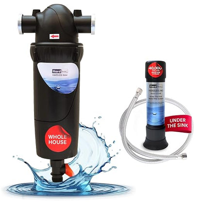 Hardless NG4L Whole House Water Filter & Under The Sink Water Filter - Salt-Free Softening, Comes w/ 3/4" Inlet/Outlet, Maintains Essential Minerals, Reduces Chlorine & Sediment, Easy Installation