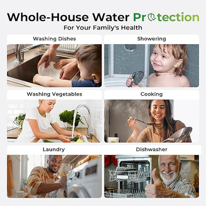 iSpring Chloramine & Heavy Metals Removal Whole House Water Filter System, SGS-Tested, Reduces Lead, Chlorine, Sediment and up to 94.4% of Chloramine, 20” x 4.5” Filters, Model: WGB32B-KSNC