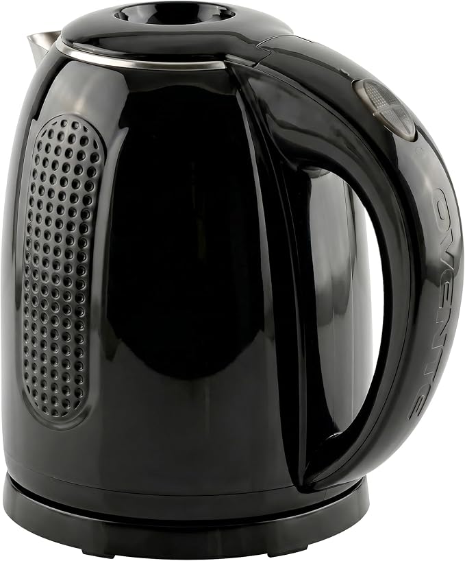OVENTE 1.7L Double Wall Electric Tea Kettle, 1100W Water Boiler and Heater with Cool-Touch Exterior, Stainless Steel Insulated Interior, Auto Shut-Off, Boil-Dry Protection & Locking Lid, Black KD64B