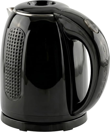 OVENTE 1.7L Double Wall Electric Tea Kettle, 1100W Water Boiler and Heater with Cool-Touch Exterior, Stainless Steel Insulated Interior, Auto Shut-Off, Boil-Dry Protection & Locking Lid, Black KD64B