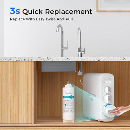 Waterdrop G3P800-RO Filter, Replacement for Waterdrop G3P800 Tankless Reverse Osmosis Water Filter, Reduce PFAS, 2-year Lifetime