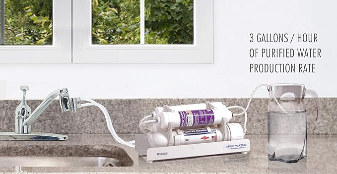 APEC Water Systems RO-CTOP-PH Alkaline Mineral Portable Countertop Reverse Osmosis Water Filter System PH+, Installation-Free, fits Most Standard Faucet