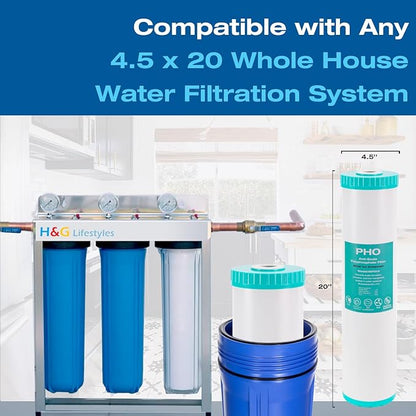 H&G Lifestyles Water Descaler Cartridge,Replacement for 20 x 4.5 Whole House Water Filtration System, Anti-Scale Filter,Polyphosphate Inhibitor Filter,Compatible with 20 Inches Filter Housing
