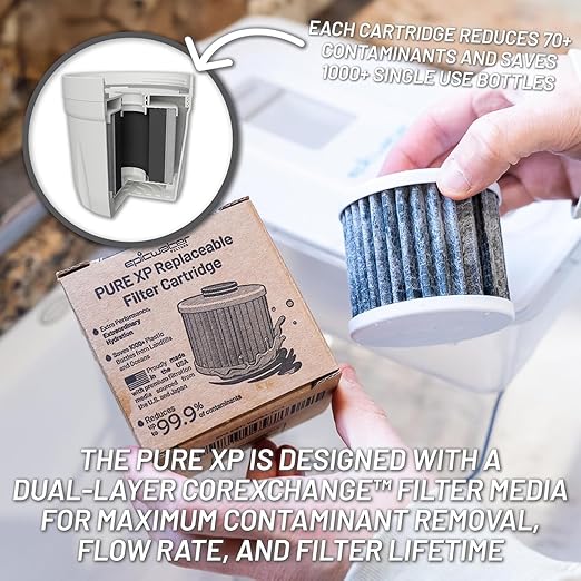 Epic Pure XP Water Filter Dispenser with Advanced CoreXchange™ Filter. 36 Cup 100 Gallon Made in USA Filter. NSF Certified | Removes PFAS, Lead, Chlorine & More | BPA-Free |