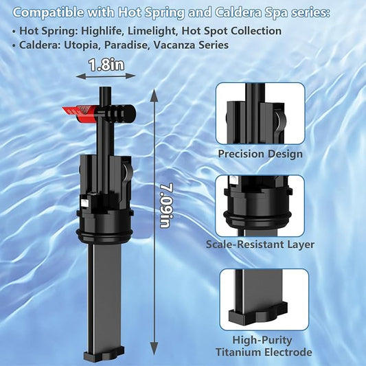 Salt System Cartridge Replacement - Water Treatment Replacement Cartridge for Spas & Hot Tubs, Hot Tub Salt Cartridge for Hot Spring Highlife, Limelight, Up to 4 Months Each, 3Pack