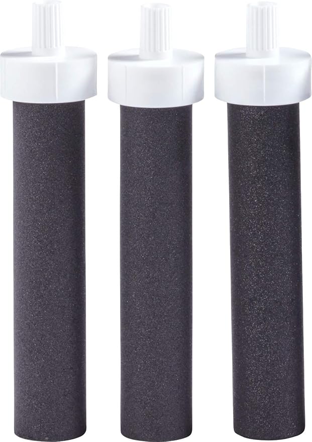 Brita Water Filter Replacements for Water Bottles (3 Count) and Brita Insulated Filtered Water Bottle with Straw (20 Ounce, Rose)