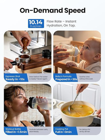 JIMMY R9 Pro Countertop Reverse Osmosis Water Filterr,7 Stage Purification with UV, Instant Hot & Cold Portable Water Purifier with 2X 1L Removable Pitchers,No Installation,for Baby Formula