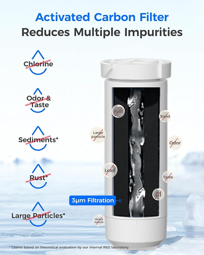 Waterdrop XWFE® Water Filter, Replacement for GE® XWFE®, Built-in Chip | Replacement for GE® XWF, Compatible with GNE27, GFE26, GDE25, GSS25 and PSE25 Series Refrigerators, NSF 42 & 372 Certified