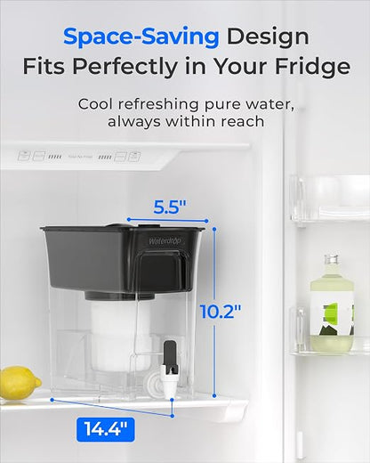 Waterdrop WFD-03L Water Filter Dispenser, TDS Reduction, 35-Cup, White | 6-Stage Advanced Filtration, Large Capacity with 1 Filter, Reduce Chlorine, PFOA/PFOS and More for Healthier