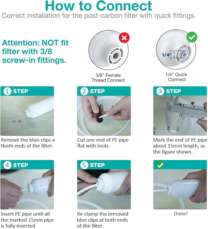 SimPure 5-Stage Reverse Osmosis Replacement Filter Set with 75 GPD RO Membrane, 5pc Pre & Post Replacement Cartridge Pack Kit for Standard 10-icnh 5-Stage Reverse Osmosis RO Systems
