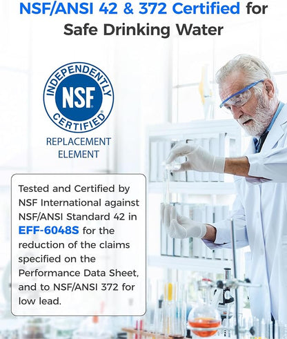 Waterdrop XWF Water Filter Replacement for GE® WR17X30702, 2 Pack, No chip | NSF 42 & 372 Certified, Compatible with GE® GNE27, GFE26, GDE25, GSS25, PSE25 Series Refrigerators